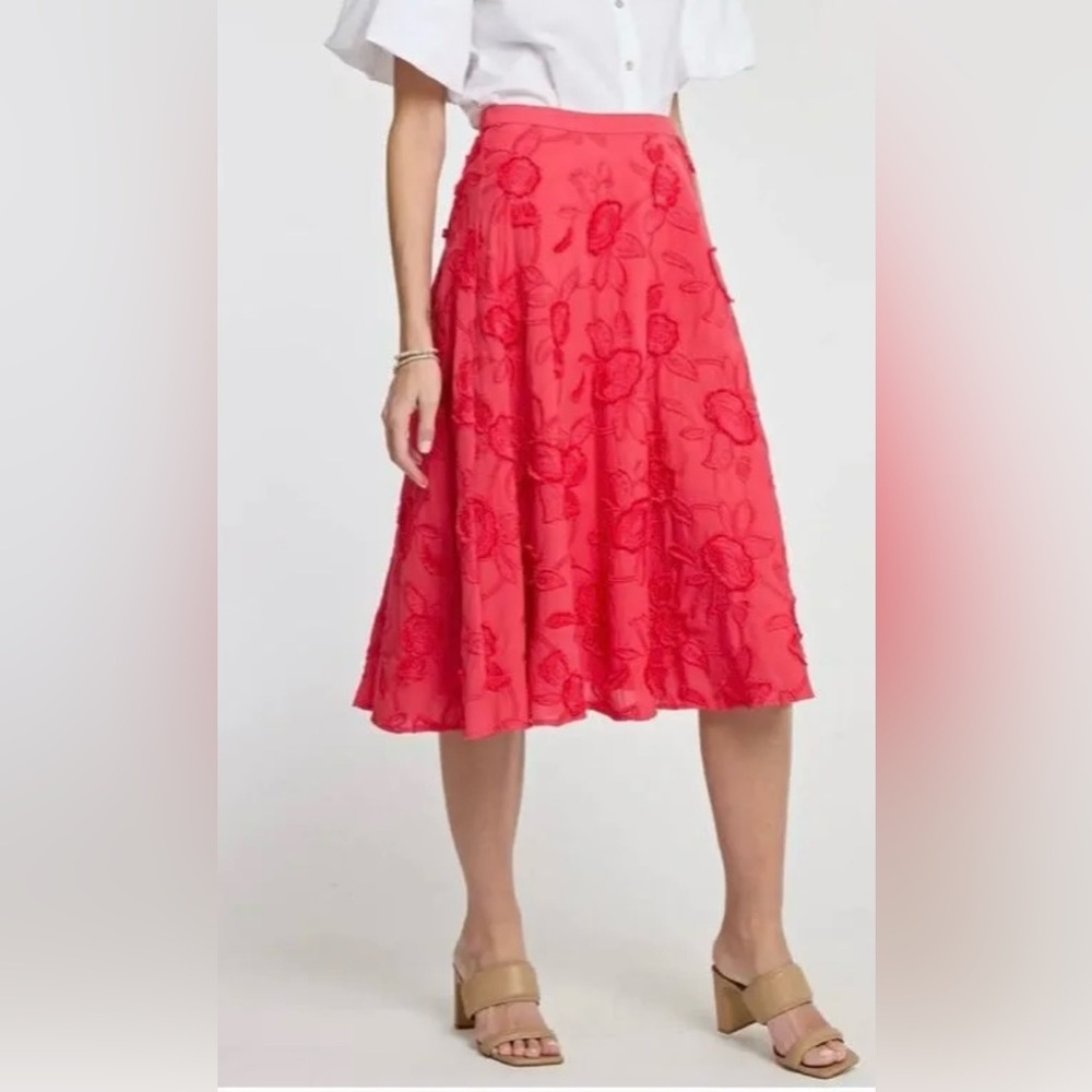 NWT HINSON WU GLORIA SKIRT IN CORAL SIZE L